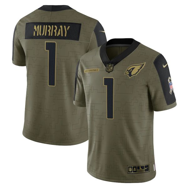 First rate Arizona Cardinals #1 Kyler Murray Olive 2021 Salute To Service Limited Player Jersey For a short time available Don't miss your chance to own a Cardinals jersey