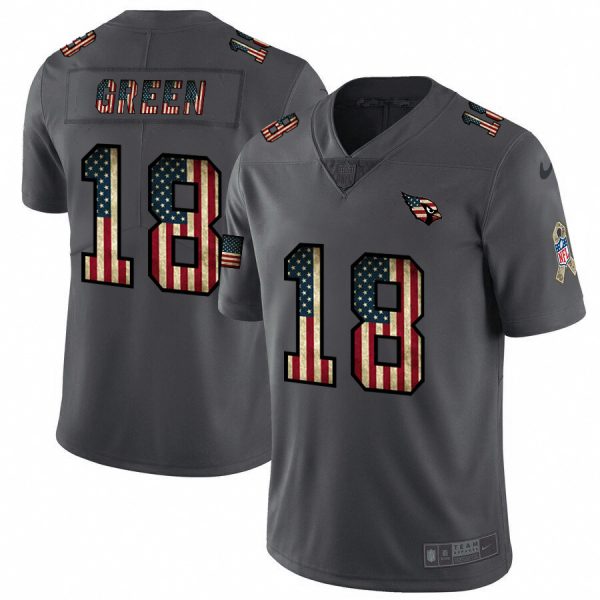 First rate Arizona Cardinals #18 A.J. Green 2018 Salute to Service Retro USA Flag Limited NFL Jersey For a short time available Don't miss your chance to own a Cardinals jersey