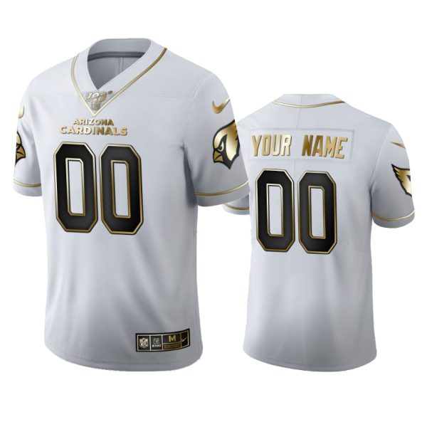 Superb Arizona Cardinals Custom Men's White Golden Edition Vapor Limited NFL 100 Jersey For a short time available Don't miss your chance to own a Cardinals jersey