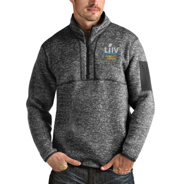 Premium Men's Kansas City Chiefs NFL Heather Charcoal Super Bowl LIV Bound Fortune Quarter Zip Pullover Jacket Collectors this is a must have Add this Cardinals jersey to your collection
