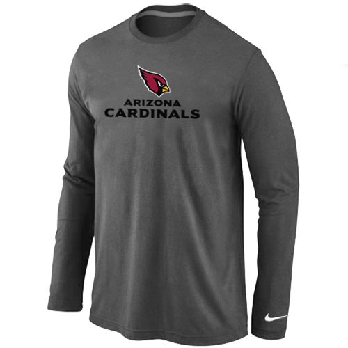 Gorgeous Arizona Cardinals Authentic Logo Long Sleeve T Shirt Dark Grey Be among the first to own Order your Cardinals jersey right away