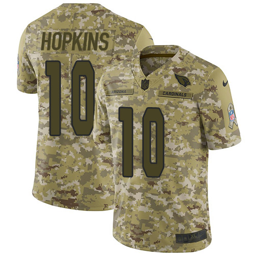 Premium Cardinals #10 DeAndre Hopkins Camo Men's Stitched NFL Limited 2018 Salute To Service Jersey Limited stock Order now to show your love for the Cardinals