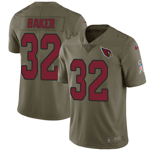 Exquisite Cardinals #32 Budda Baker Olive Men's Stitched NFL Limited 2017 Salute to Service Jersey Collectors this is a must have Add this Cardinals jersey to your collection