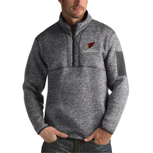 Top notch Arizona Cardinals Antigua Fortune Sweater Knit Microfleece Quarter Zip Pullover Jacket Charcoal Hurry Exclusive offer Place your order for a Cardinals jersey immediately