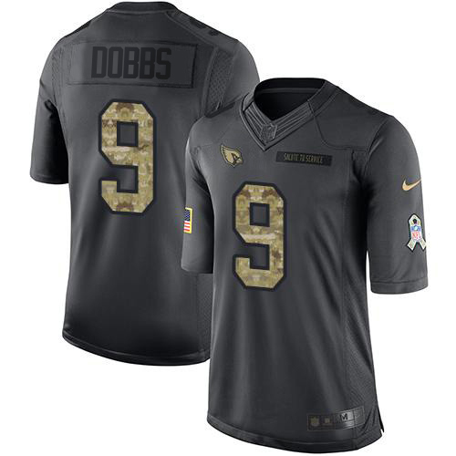 Outstanding Cardinals #9 Joshua Dobbs Black Men's Stitched NFL Limited 2016 Salute to Service Jersey Collectors this is a must have Add this Cardinals jersey to your collection