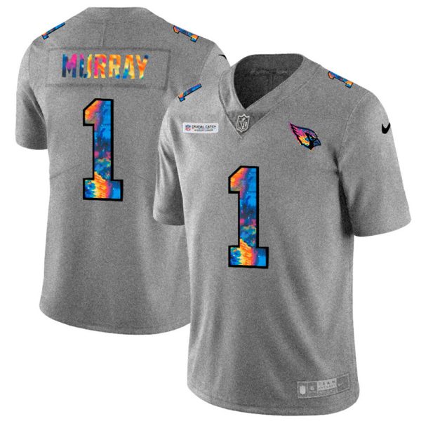 Premium Arizona Cardinals #1 Kyler Murray Men's Multi Color 2020 NFL Crucial Catch NFL Jersey Greyheather Retailers boost your inventory Order these popular Cardinals jerseys