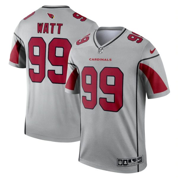 Premium Arizona Cardinals #99 J.J. Watt Men's Silver Inverted Legend Jersey Act fast Only a few left Secure your Cardinals jersey today