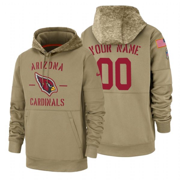 Outstanding Arizona Cardinals Custom Tan 2019 Salute To Service Name & Number Sideline Therma Pullover Hoodie Hurry Exclusive offer Place your order for a Cardinals jersey immediately
