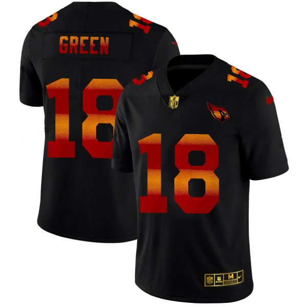 Top notch Arizona Cardinals #18 A.J. Green Men's Black Red Orange Stripe Vapor Limited NFL Jersey Collectors this is a must have Add this Cardinals jersey to your collection