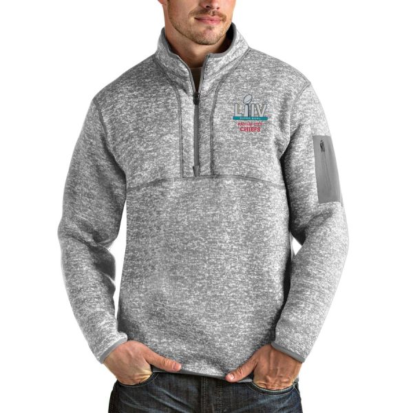 Superb Men's Kansas City Chiefs NFL Heather Gray Super Bowl LIV Bound Fortune Quarter Zip Pullover Jacket Be among the first to own Order your Cardinals jersey right away
