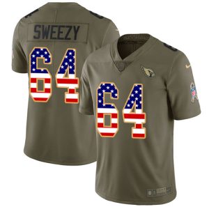 Exquisite Cardinals #64 J.R. Sweezy Olive/USA Flag Men's Stitched NFL Limited 2017 Salute to Service Jersey Collectors this is a must have Add this Cardinals jersey to your collection