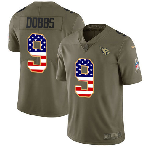 Premium Cardinals #9 Joshua Dobbs Olive/USA Flag Men's Stitched NFL Limited 2017 Salute To Service Jersey Sports fans this is your chance Order soon to support the Cardinals