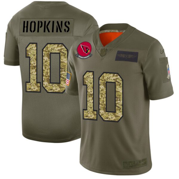 Exquisite Arizona Cardinals #10 DeAndre Hopkins Men's 2019 Olive Camo Salute To Service Limited NFL Jersey Collectors this is a must have Add this Cardinals jersey to your collection