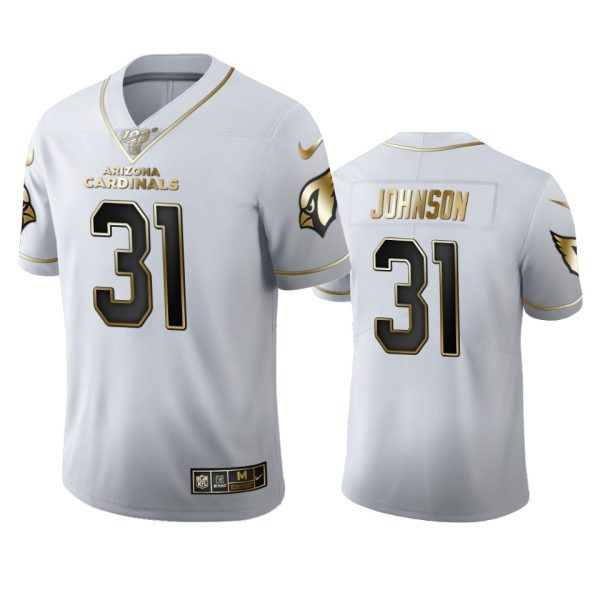 First rate Arizona Cardinals #31 David Johnson Men's White Golden Edition Vapor Limited NFL 100 Jersey For a short time available Don't miss your chance to own a Cardinals jersey