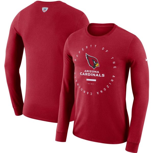 First rate Arizona Cardinals Property Of Sideline Performance Long Sleeve T Shirt Cardinal Hurry Exclusive offer Place your order for a Cardinals jersey immediately