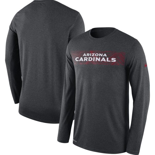 First rate Arizona Cardinals Sideline Seismic Legend Long Sleeve T Shirt Charcoal Hurry Exclusive offer Place your order for a Cardinals jersey immediately