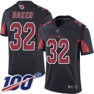 First rate Cardinals #32 Budda Baker Black Men's Stitched NFL Limited Rush 100th Season Jersey Limited stock Order now to show your love for the Cardinals