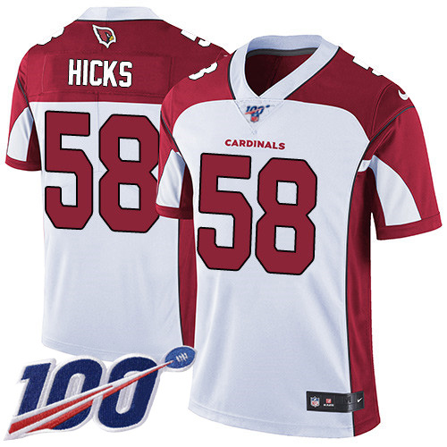 Gorgeous Cardinals #58 Jordan Hicks White Men's Stitched NFL 100th Season Vapor Limited Jersey Sports enthusiasts Seize the opportunity Order your Cardinals jersey