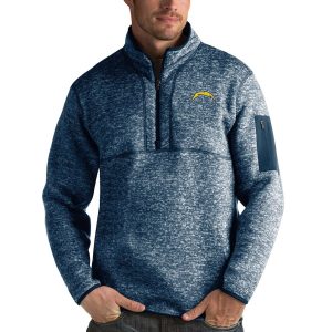 Exceptional Los Angeles Chargers Antigua Fortune Quarter Zip Pullover Jacket Heather Navy Sports enthusiasts Seize the opportunity Order your Cardinals jersey