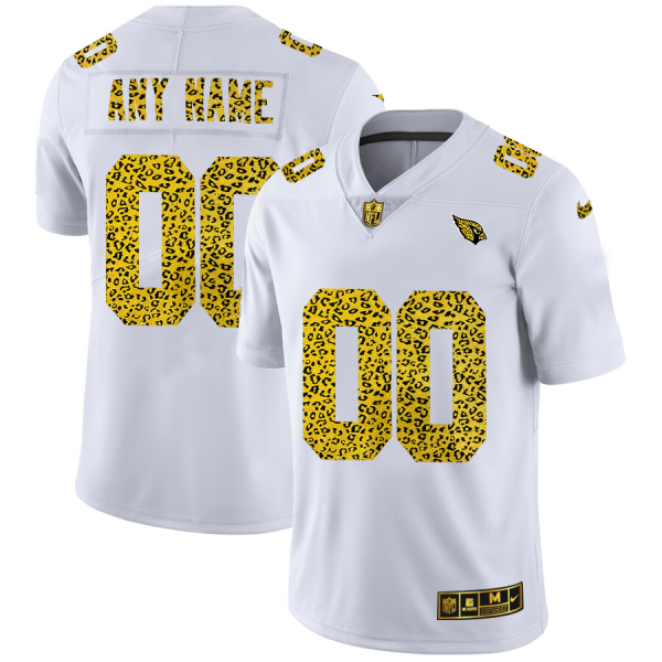 Gorgeous Arizona Cardinals Custom Men's Flocked Leopard Print Vapor Limited NFL Jersey White Limited stock Order now to show your love for the Cardinals