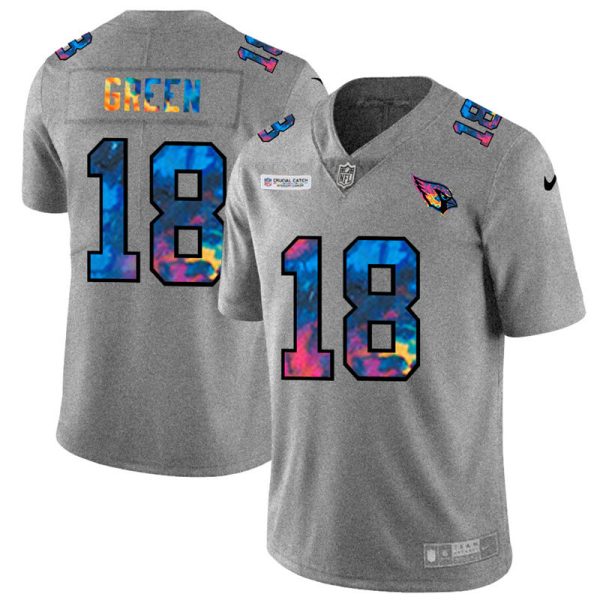 Spectacular Arizona Cardinals #18 A.J. Green Men's Multi Color 2020 NFL Crucial Catch NFL Jersey Greyheather For a short time available Don't miss your chance to own a Cardinals jersey
