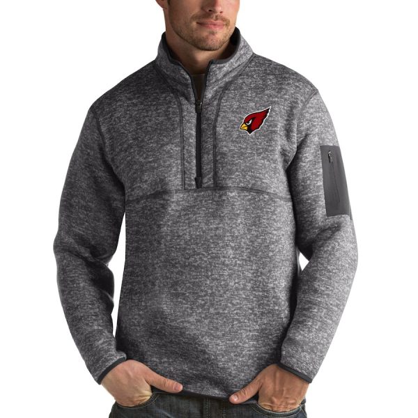 Exquisite Arizona Cardinals Antigua Fortune Quarter Zip Pullover Jacket Charcoal Limited stock Order now to show your love for the Cardinals
