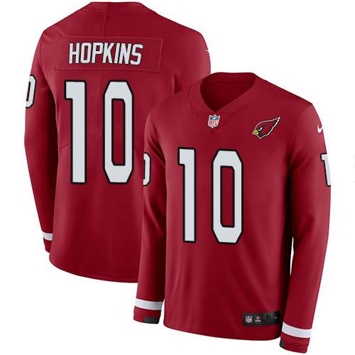 Gorgeous Cardinals #10 DeAndre Hopkins Red Team Color Men's Stitched NFL Limited Therma Long Sleeve Jersey Be among the first to own Order your Cardinals jersey right away