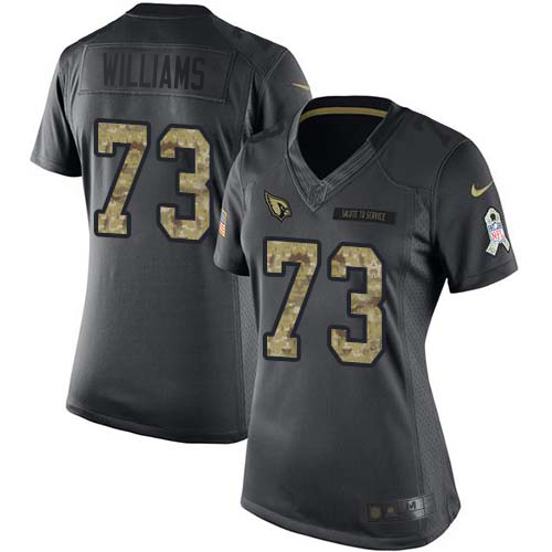 Spectacular Cardinals #73 Jonah Williams Black Women's Stitched NFL Limited 2016 Salute to Service Jersey Sports fans this is your chance Order soon to support the Cardinals