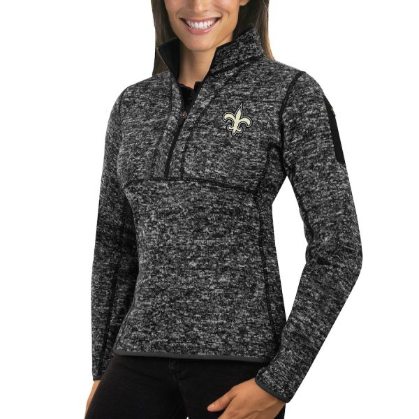 Gorgeous New Orleans Saints Antigua Women's Fortune Half Zip Sweater Heather Black Collectors this is a must have Add this Cardinals jersey to your collection