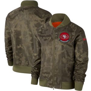 Marvelous Women's San Francisco 49ers Olive 2019 Salute to Service Full Zip Bomber Jacket Hurry Exclusive offer Place your order for a Cardinals jersey immediately