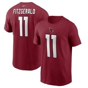 Spectacular Arizona Cardinals #11 Larry Fitzgerald  Name & Number T Shirt Cardinal Sports enthusiasts Seize the opportunity Order your Cardinals jersey