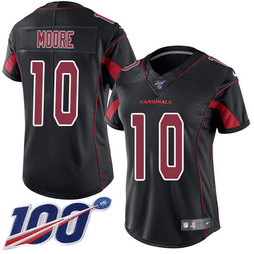 Superb Cardinals #10 Chris Moore Black Women's Stitched NFL Limited Rush 100th Season Jersey Act fast Only a few left Secure your Cardinals jersey today