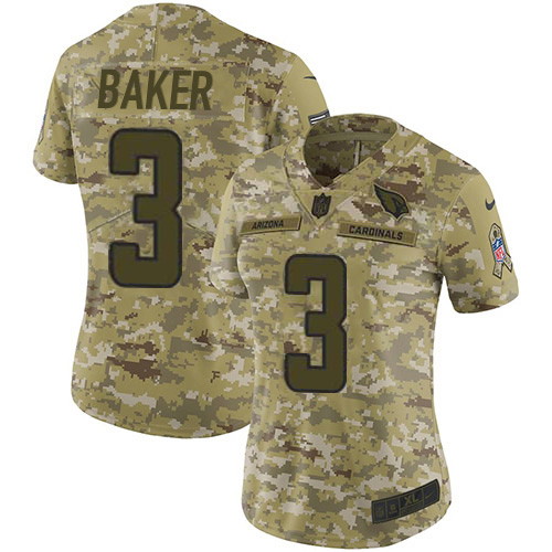 Superb Cardinals #3 Budda Baker Camo Women's Stitched NFL Limited 2018 Salute To Service Jersey Act fast Only a few left Secure your Cardinals jersey today