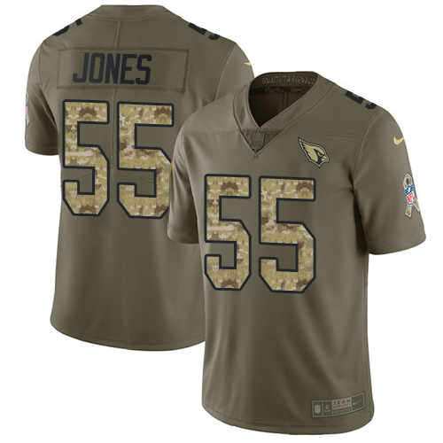 Premium Cardinals #55 Chandler Jones Olive/Camo Youth Stitched NFL Limited 2017 Salute to Service Jersey Collectors this is a must have Add this Cardinals jersey to your collection