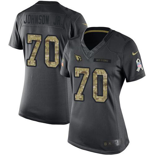 Outstanding Cardinals #70 Paris Johnson Jr. Black Women's Stitched NFL Limited 2016 Salute to Service Jersey Sports enthusiasts Seize the opportunity Order your Cardinals jersey