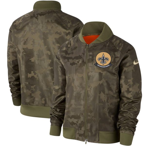Superb Women's New Orleans Saints Olive 2019 Salute to Service Full Zip Bomber Jacket Sports fans this is your chance Order soon to support the Cardinals