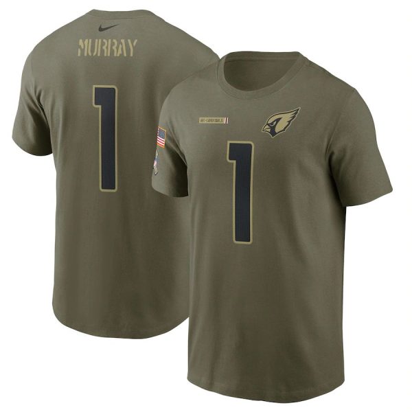 Top notch Arizona Cardinals #1 Kyler Murray 2021 Salute To Service Name & Number T Shirt Camo Collectors this is a must have Add this Cardinals jersey to your collection