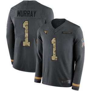 Exquisite Cardinals #1 Kyler Murray Anthracite Salute to Service Youth Stitched NFL Limited Therma Long Sleeve Jersey Limited stock Order now to show your love for the Cardinals