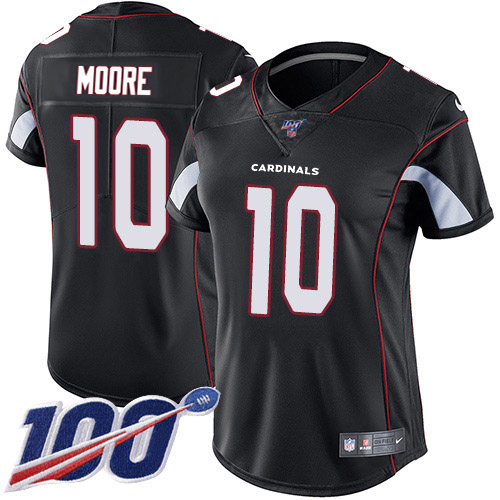 Top notch Cardinals #10 Chris Moore Black Alternate Women's Stitched NFL 100th Season Vapor Untouchable Limited Jersey Collectors this is a must have Add this Cardinals jersey to your collection