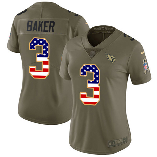 Exquisite Cardinals #3 Budda Baker Olive/USA Flag Women's Stitched NFL Limited 2017 Salute To Service Jersey Be among the first to own Order your Cardinals jersey right away