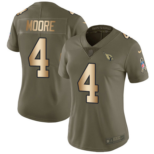 Outstanding Cardinals #4 Rondale Moore Olive/Gold Women's Stitched NFL Limited 2017 Salute To Service Jersey Sports enthusiasts Seize the opportunity Order your Cardinals jersey