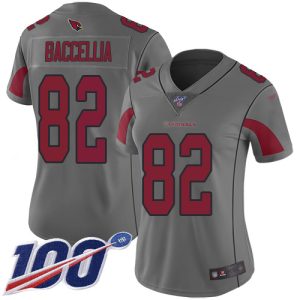 Premium Cardinals #82 Andre Baccellia Silver Women's Stitched NFL Limited Inverted Legend 100th Season Jersey Be among the first to own Order your Cardinals jersey right away