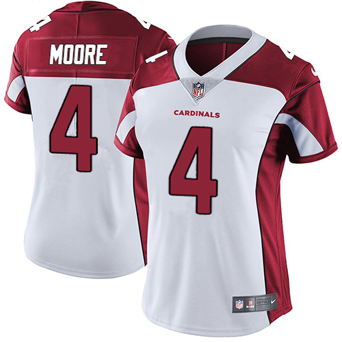 Top notch Cardinals #4 Rondale Moore White Women's Stitched NFL Vapor Untouchable Limited Jersey Retailers boost your inventory Order these popular Cardinals jerseys