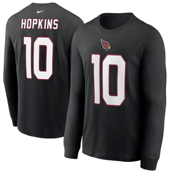 Marvelous Arizona Cardinals #10 DeAndre Hopkins Player Name & Number Long Sleeve T Shirt Black Sports fans this is your chance Order soon to support the Cardinals
