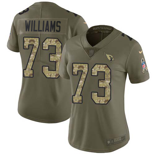 Premium Cardinals #73 Jonah Williams Olive/Camo Women's Stitched NFL Limited 2017 Salute To Service Jersey Act fast Only a few left Secure your Cardinals jersey today