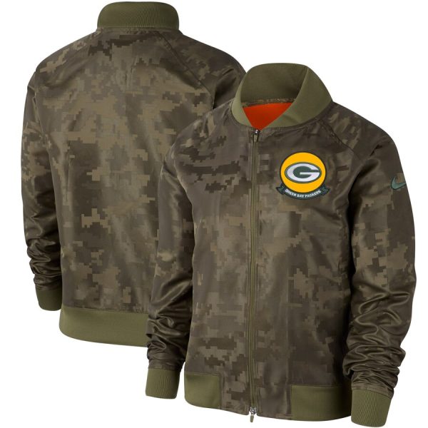 Top notch Women's Green Bay Packers Olive 2019 Salute to Service Full Zip Bomber Jacket With high demand Order now to wear your Cardinals pride