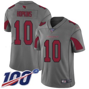 Spectacular Cardinals #10 DeAndre Hopkins Silver Youth Stitched NFL Limited Inverted Legend 100th Season Jersey With high demand Order now to wear your Cardinals pride
