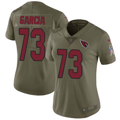 Exceptional Cardinals #73 Max Garcia Olive Women's Stitched NFL Limited 2017 Salute To Service Jersey With high demand Order now to wear your Cardinals pride