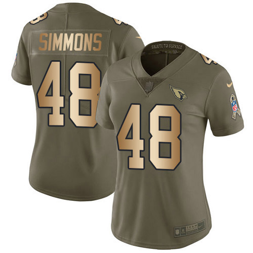 Premium Cardinals #48 Isaiah Simmons Olive/Gold Women's Stitched NFL Limited 2017 Salute To Service Jersey For a short time available Don't miss your chance to own a Cardinals jersey