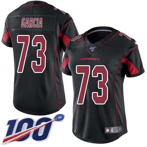 First rate Cardinals #73 Max Garcia Black Women's Stitched NFL Limited Rush 100th Season Jersey With high demand Order now to wear your Cardinals pride